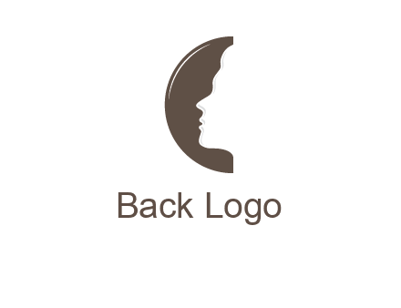face on letter c logo