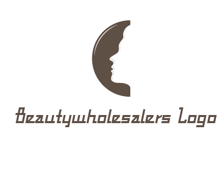 face on letter c logo