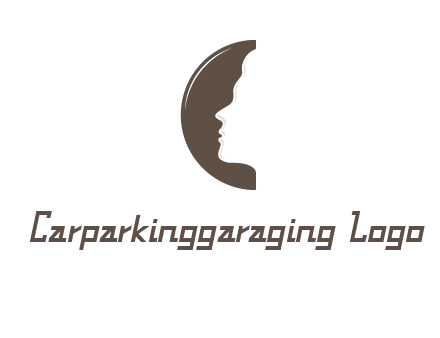 face on letter c logo