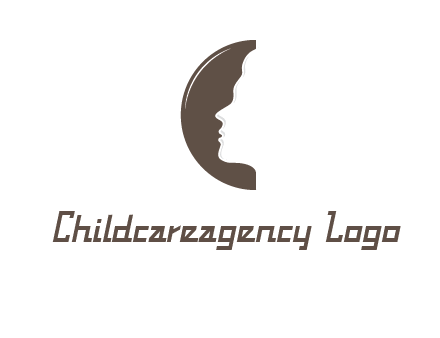 face on letter c logo