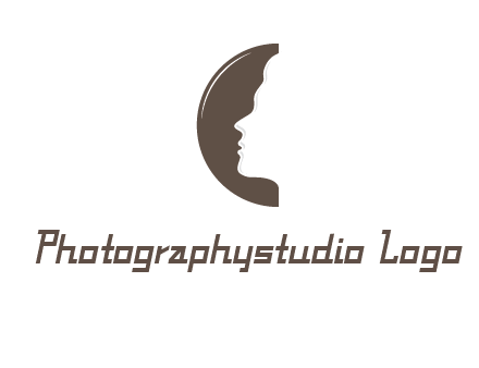 face on letter c logo