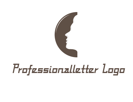 face on letter c logo