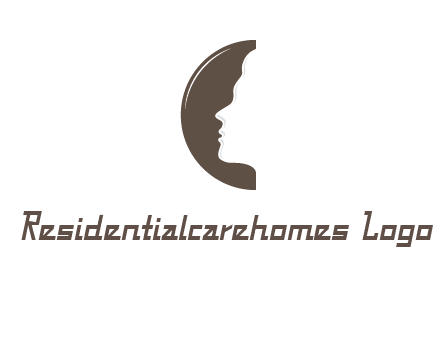 face on letter c logo