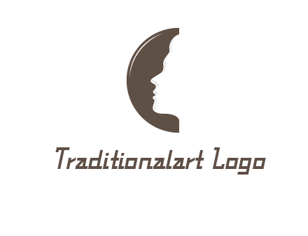 face on letter c logo