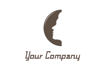 face on letter c logo