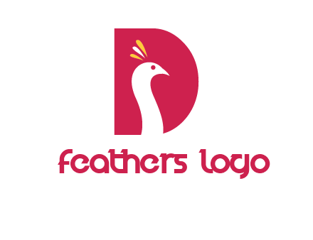 peacock face in letter D logo