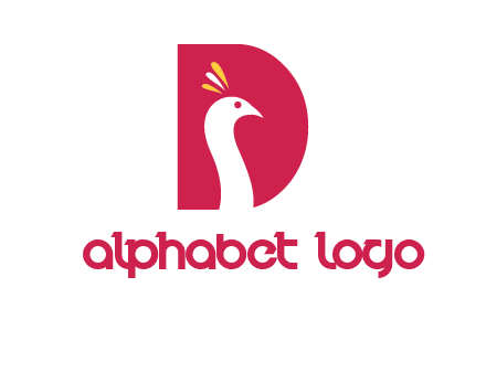 peacock face in letter D logo