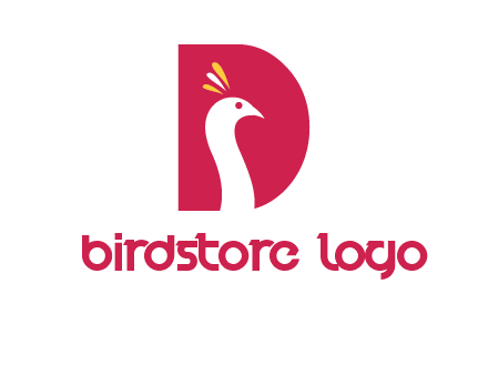 peacock face in letter D logo