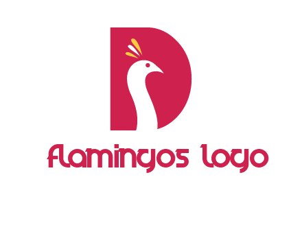 peacock face in letter D logo