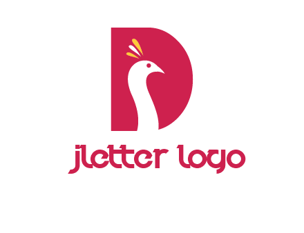 peacock face in letter D logo