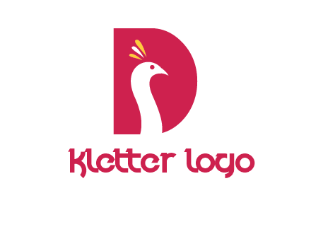 peacock face in letter D logo