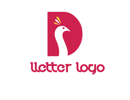 peacock face in letter D logo