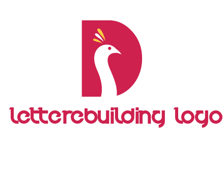 peacock face in letter D logo