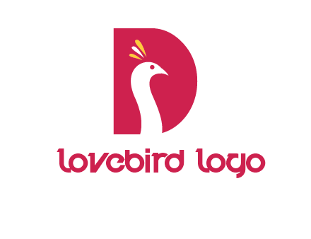 peacock face in letter D logo