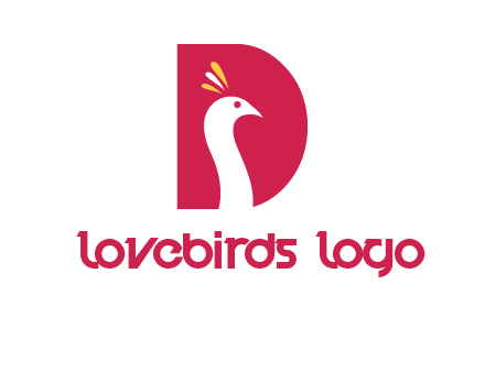 peacock face in letter D logo