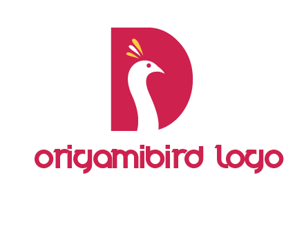 peacock face in letter D logo