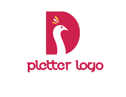 peacock face in letter D logo