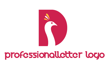 peacock face in letter D logo