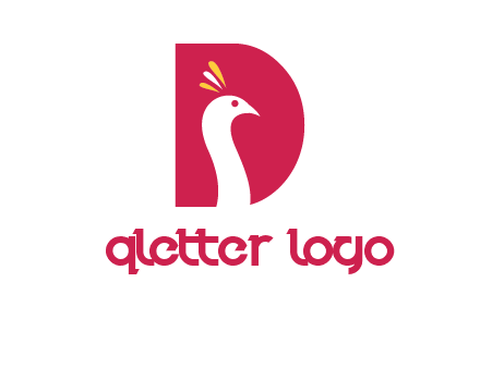 peacock face in letter D logo