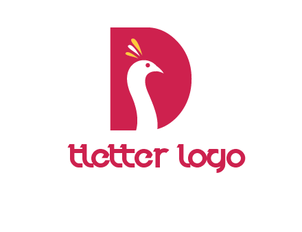 peacock face in letter D logo