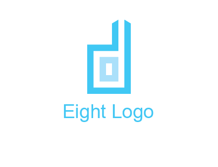 line art letter D
