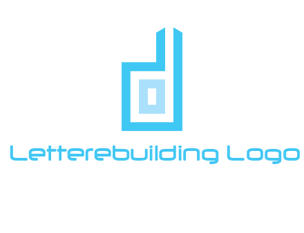 line art letter D