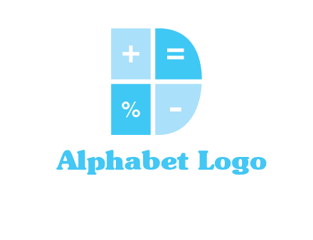 math signs in letter D logo