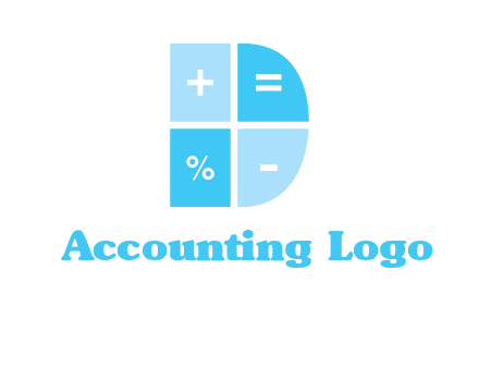 math signs in letter D logo