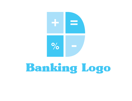 math signs in letter D logo