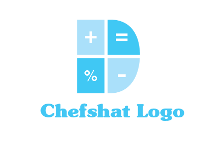 math signs in letter D logo