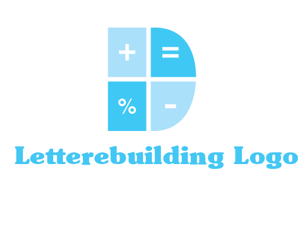 math signs in letter D logo