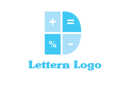math signs in letter D logo