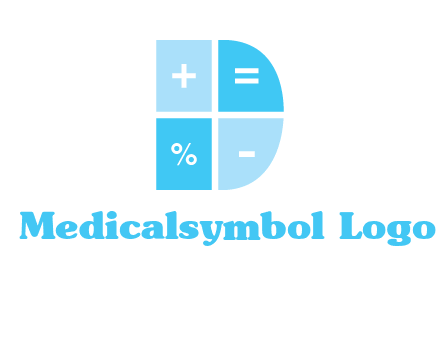 math signs in letter D logo