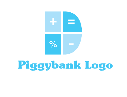 math signs in letter D logo