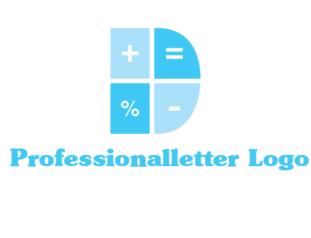 math signs in letter D logo