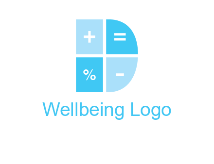 math signs in letter D logo