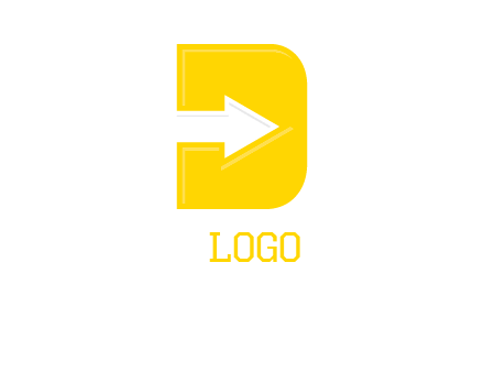 arrow in letter d logo