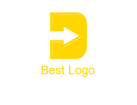 arrow in letter d logo