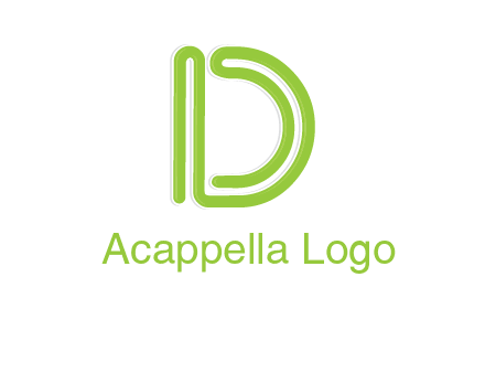 line art abstract letter D