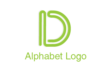 line art abstract letter D