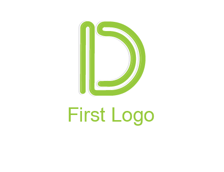 line art abstract letter D