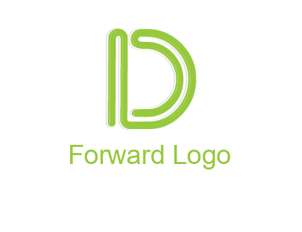 line art abstract letter D