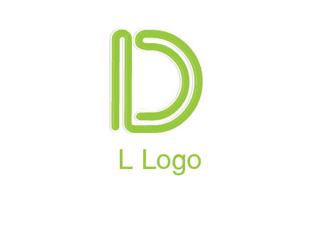 line art abstract letter D