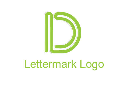 line art abstract letter D