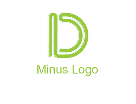 line art abstract letter D