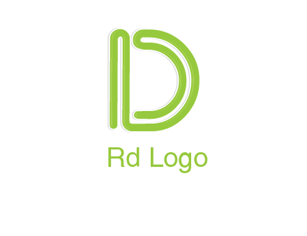 line art abstract letter D