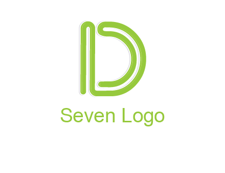 line art abstract letter D