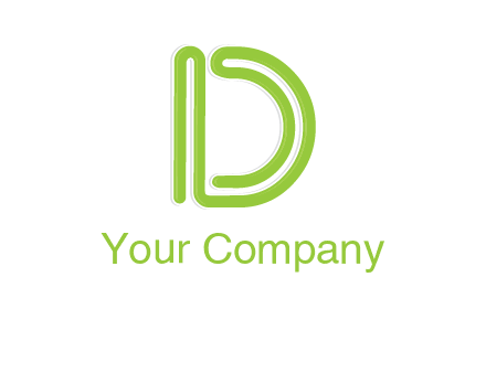 line art abstract letter D