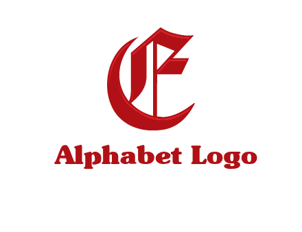 calligraphic letter E with crescent