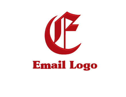 calligraphic letter E with crescent